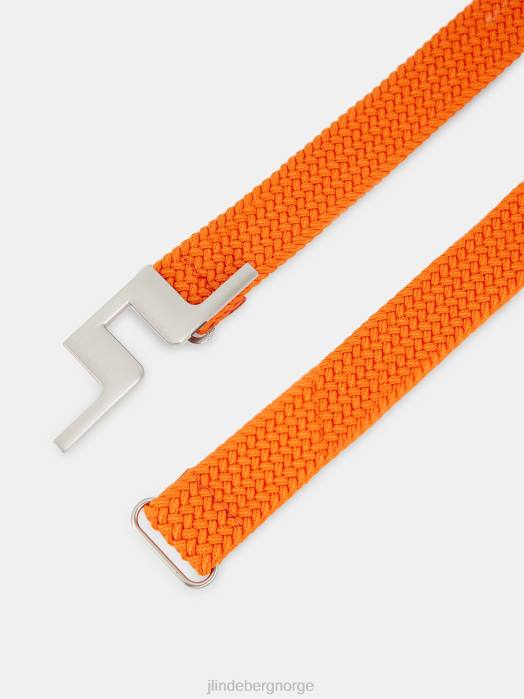 J.Lindeberg kvinner lykke flettebelte russet oransje tilbehør F8641992