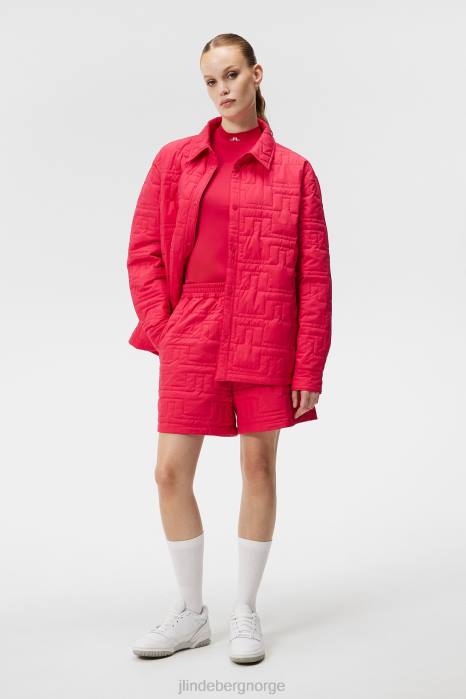 J.Lindeberg kvinner blomstrede shorts rosenrød klær F8641698