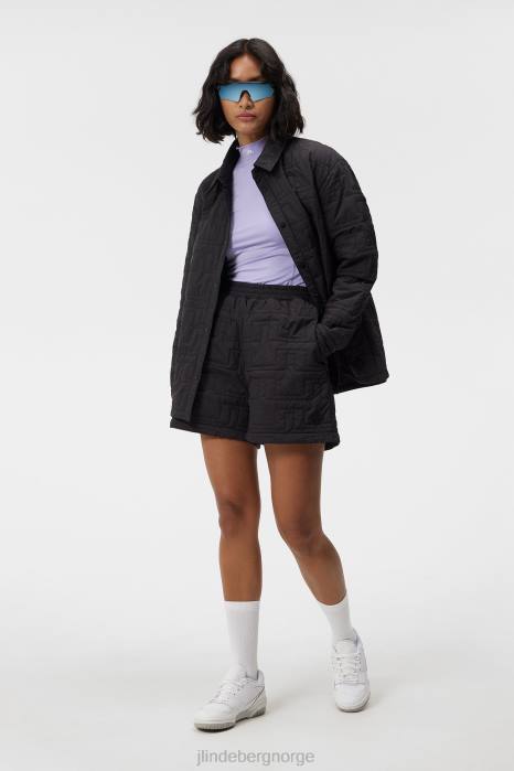 J.Lindeberg kvinner blomstrede shorts svart klær F8641697