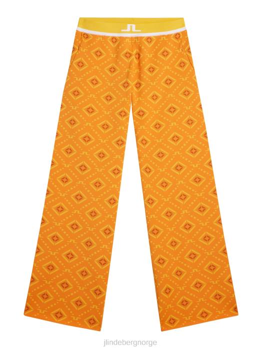 J.Lindeberg kvinner emmie strikket bukse oransje diamantlogo klær F8641725