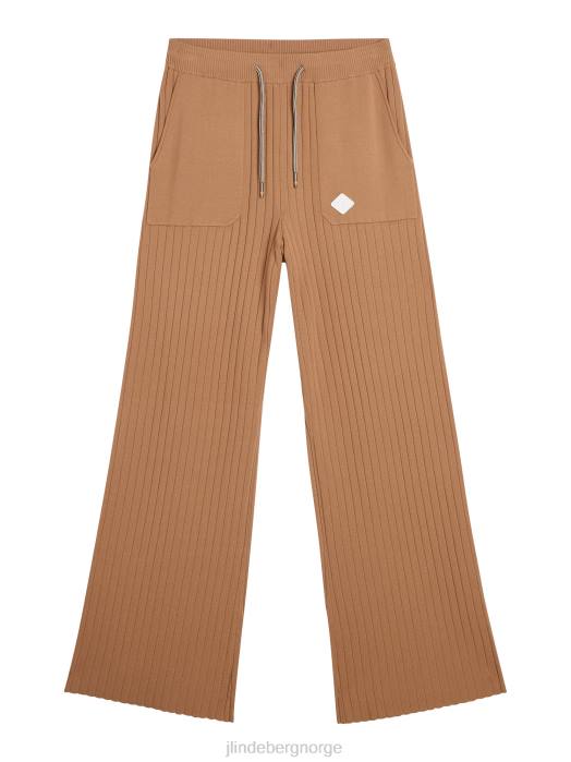 J.Lindeberg kvinner zania strikket bukse tiger brun klær F8641724