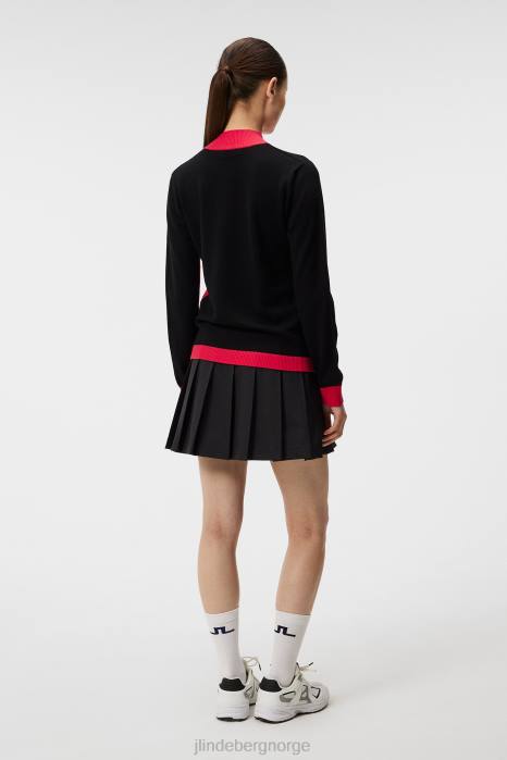 J.Lindeberg kvinner adeline strikket genser rosenrød klær F8641763