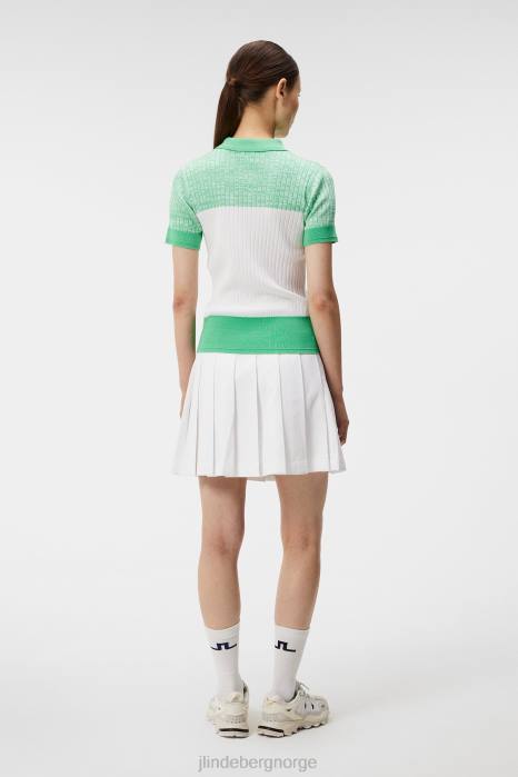 J.Lindeberg kvinner akasie strikket skjorte hvit klær F8641772