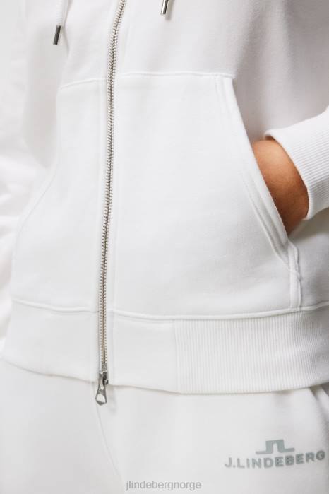 J.Lindeberg kvinner alfa hette med glidelås hvit klær F8641890