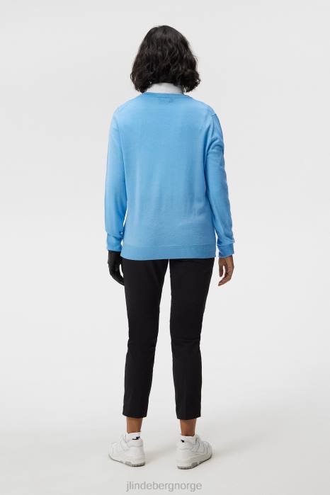 J.Lindeberg kvinner amaya strikket genser liten gutt blå klær F8641811