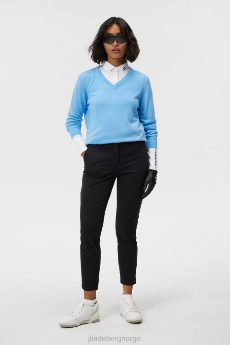 J.Lindeberg kvinner amaya strikket genser liten gutt blå klær F8641811