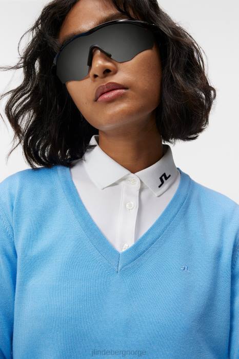 J.Lindeberg kvinner amaya strikket genser liten gutt blå klær F8641811