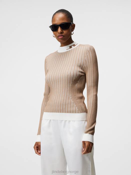 J.Lindeberg kvinner felicia strikket genser tiger brun klær F8641846