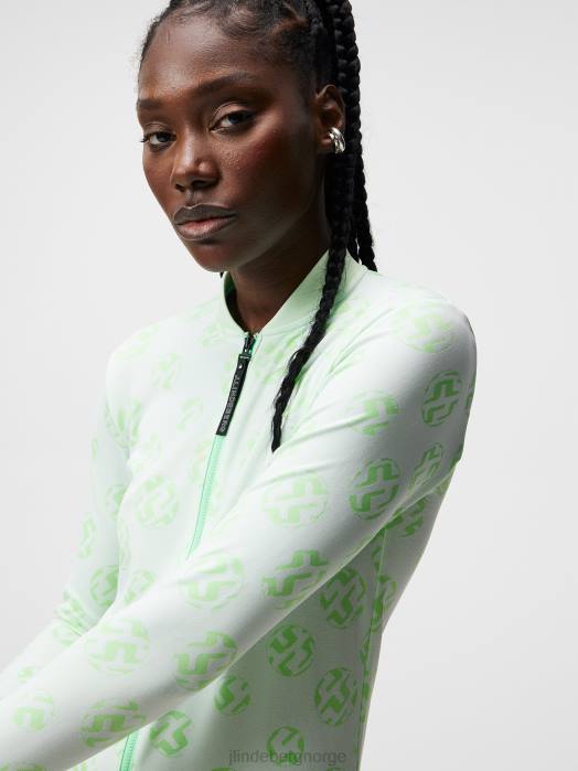 J.Lindeberg kvinner flekker jacquard mellomlag hvit kule prikk klær F8641901