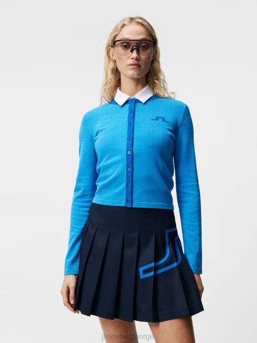 J.Lindeberg kvinner freda strikket cardigan strålende blå klær F8641829