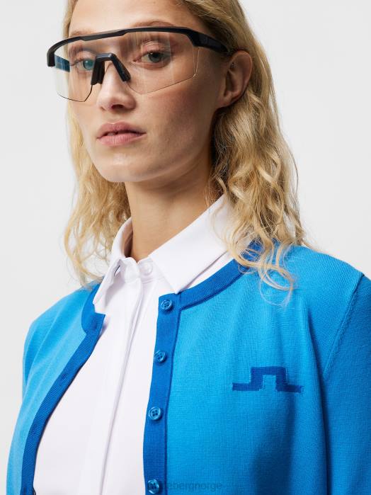 J.Lindeberg kvinner freda strikket cardigan strålende blå klær F8641829