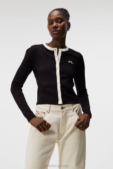 J.Lindeberg kvinner freda strikket cardigan svart klær F8641832