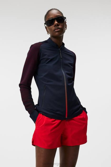 J.Lindeberg kvinner rosa hybrid strikk ildrød klær F8641848