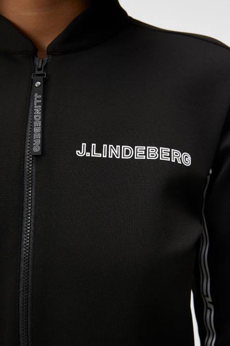 J.Lindeberg kvinner wildcat full glidelås mellomlag svart klær F8641781