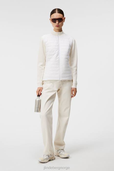 J.Lindeberg kvinner wren strikket hybridjakke hvit klær F8641806