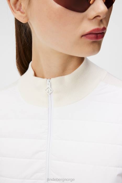 J.Lindeberg kvinner wren strikket hybridjakke hvit klær F8641806
