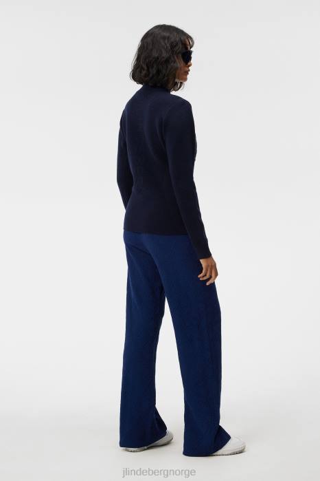 J.Lindeberg kvinner wren strikket hybridjakke marinen klær F8641807