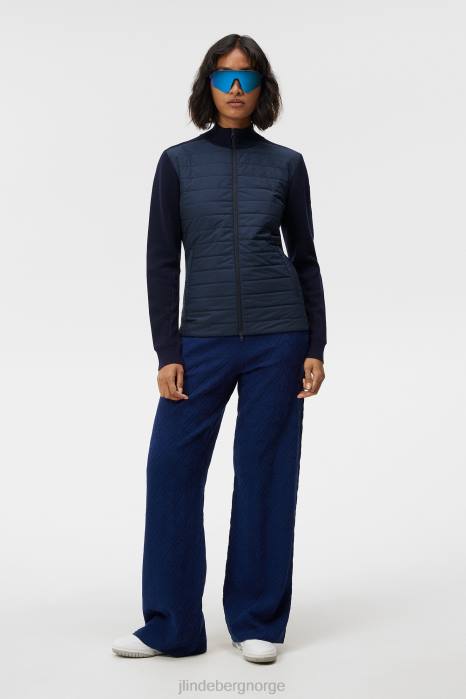 J.Lindeberg kvinner wren strikket hybridjakke marinen klær F8641807