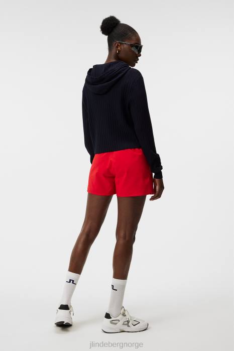 J.Lindeberg kvinner zania strikket hettegenser marinen klær F8641833