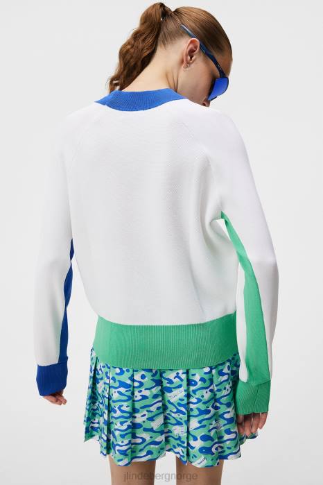 J.Lindeberg kvinner zoe strikket genser hvit klær F8641766