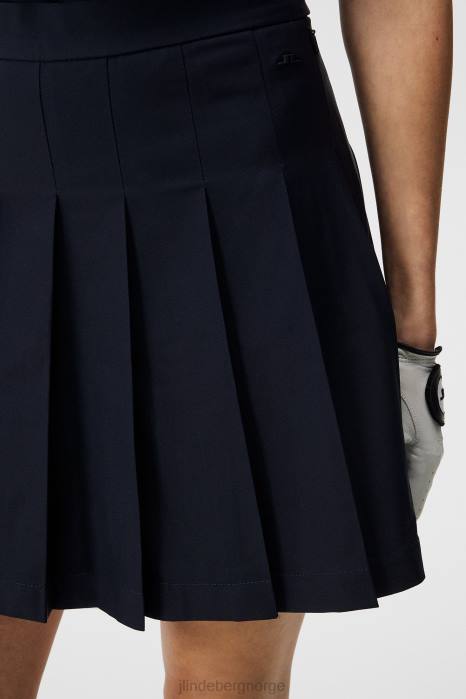 J.Lindeberg kvinner adina golfskjørt marinen klær F8641689