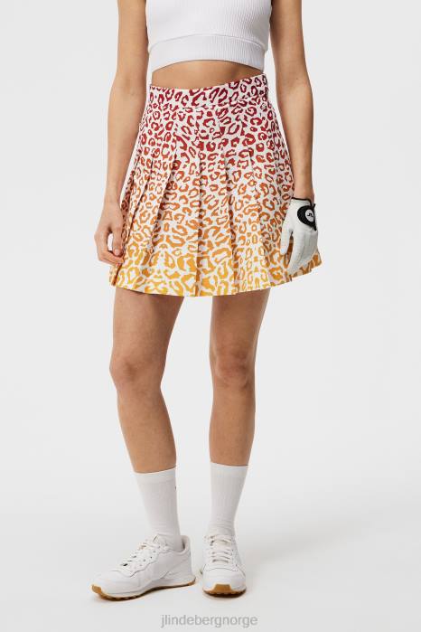 J.Lindeberg kvinner adina leo print skjørt leo reflekterer solnedgangen klær F8641619