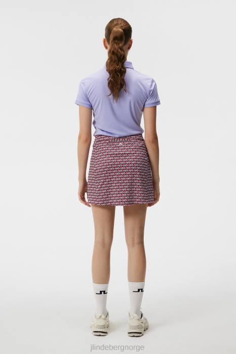 J.Lindeberg kvinner amelie mellomlangt skjørt micro bridge rose rød klær F8641581