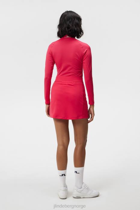 J.Lindeberg kvinner amelie mellomlangt skjørt rosenrød klær F8641587