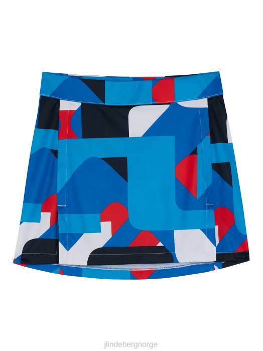 J.Lindeberg kvinner amelie skjørt med mellomtrykk strålende blå storbro klær F8641639