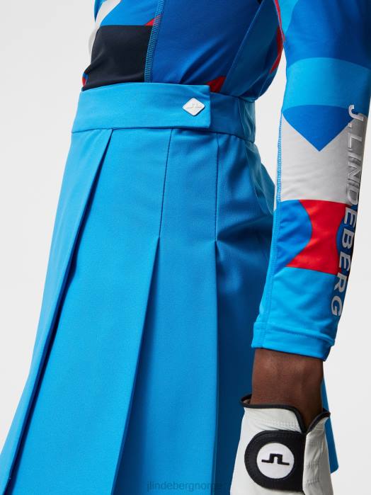 J.Lindeberg kvinner cataleya plissert skjørt strålende blå klær F8641664