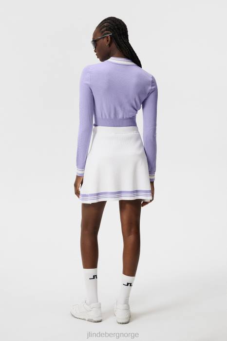 J.Lindeberg kvinner frida stripe strikket skjørt hvit klær F8641557