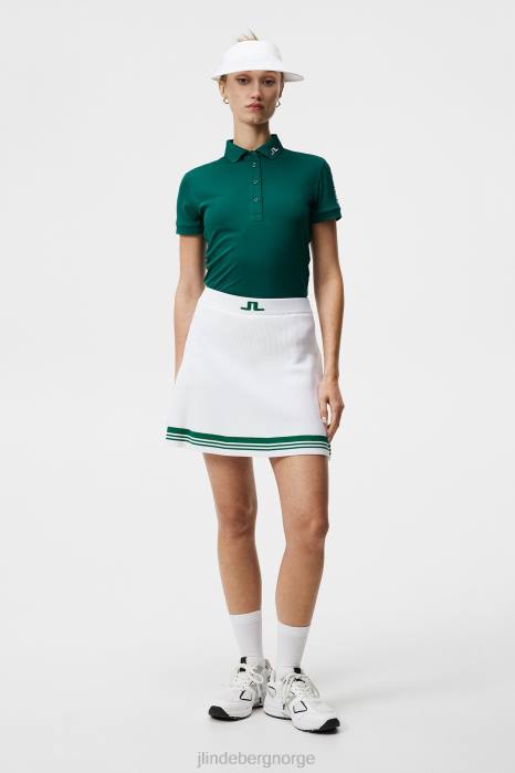 J.Lindeberg kvinner frida stripe strikket skjørt hvit klær F8641621