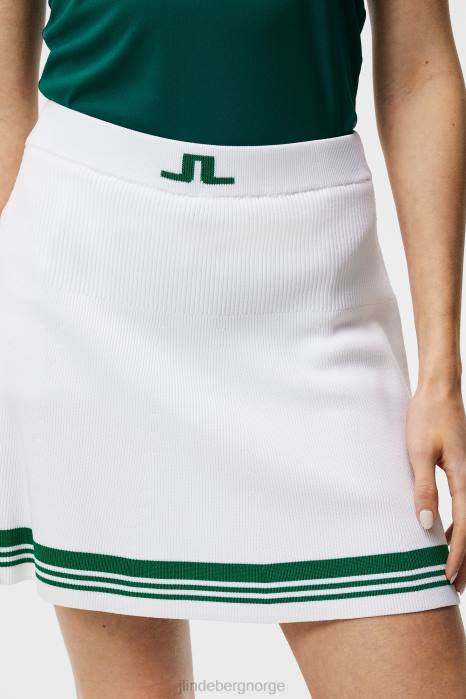 J.Lindeberg kvinner frida stripe strikket skjørt hvit klær F8641621