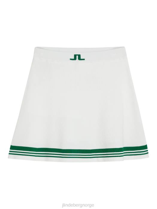 J.Lindeberg kvinner frida stripe strikket skjørt hvit klær F8641621