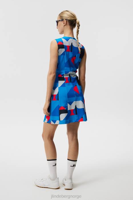 J.Lindeberg kvinner kjole med jasmintrykk grå stor bro klær F8641648