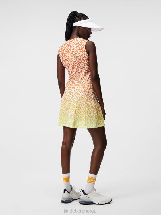 J.Lindeberg kvinner kjole med jasmintrykk leo reflekterer solnedgangen klær F8641647