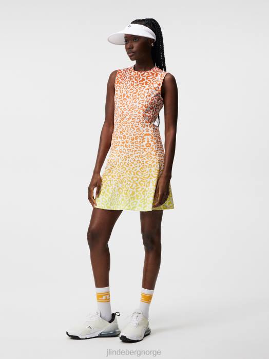 J.Lindeberg kvinner kjole med jasmintrykk leo reflekterer solnedgangen klær F8641647