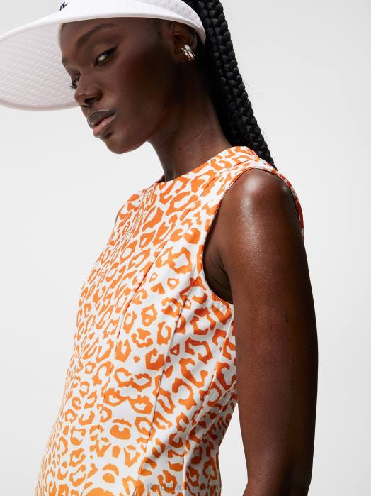 J.Lindeberg kvinner kjole med jasmintrykk leo reflekterer solnedgangen klær F8641647