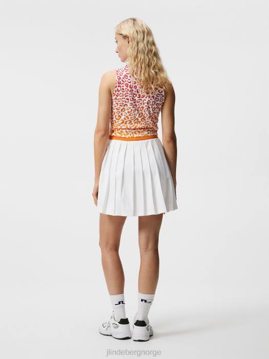 J.Lindeberg kvinner sierra plissert skjørt hvit klær F8641668