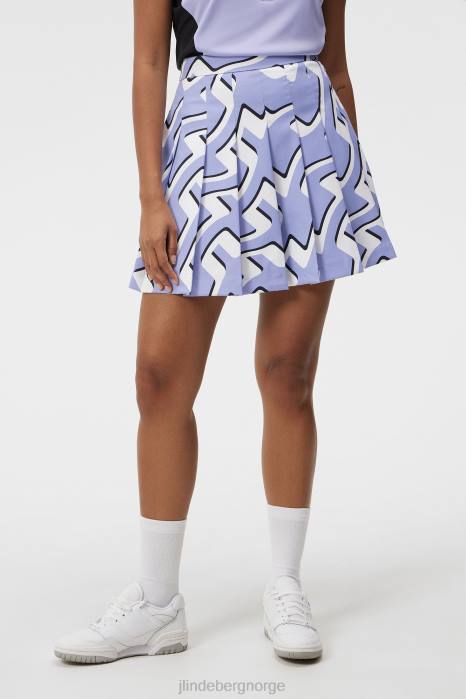 J.Lindeberg kvinner skjørt med adina-trykk brobølge søt lavendel klær F8641569