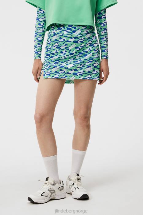 J.Lindeberg kvinner skjørt med amelietrykk caldera jade krem klær F8641577