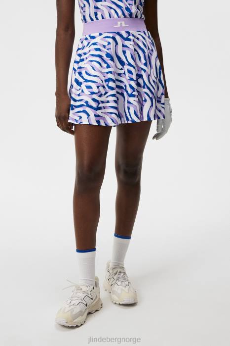 J.Lindeberg kvinner skjørt med joline-trykk lilla malt sebra klær F8641597