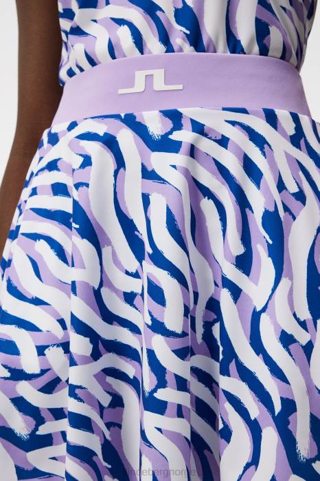 J.Lindeberg kvinner skjørt med joline-trykk lilla malt sebra klær F8641597