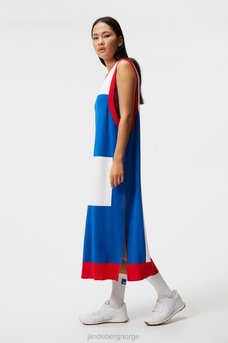 J.Lindeberg kvinner stor bridge strikket kjole hvit klær F8641610