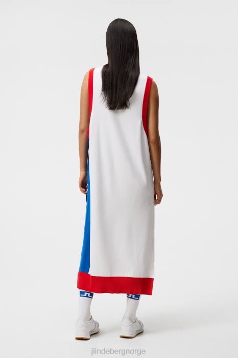 J.Lindeberg kvinner stor bridge strikket kjole hvit klær F8641610