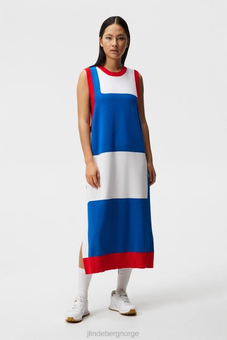 J.Lindeberg kvinner stor bridge strikket kjole hvit klær F8641610