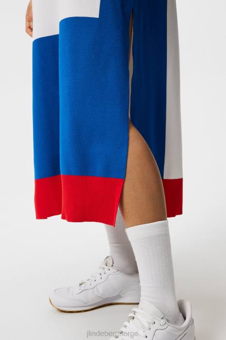 J.Lindeberg kvinner stor bridge strikket kjole hvit klær F8641610