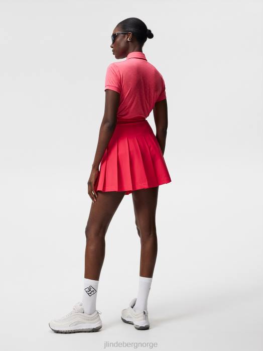 J.Lindeberg kvinner alaya jacquard polo asalea klær F8641540