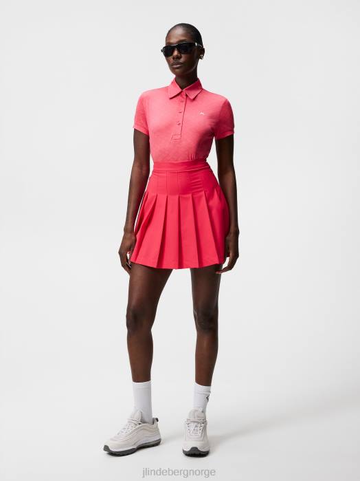 J.Lindeberg kvinner alaya jacquard polo asalea klær F8641540