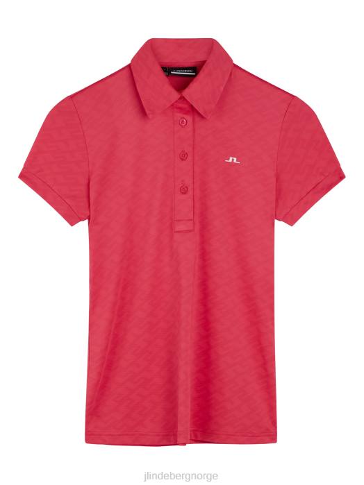 J.Lindeberg kvinner alaya jacquard polo asalea klær F8641540